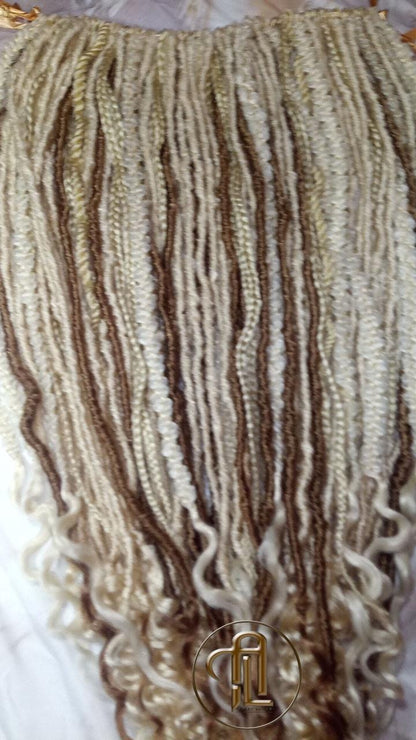 Single End white honey blonde 613 27 SE 75 Piece Set Straight wavy dreads textured braid Bohemian synthetic dreadlock Soft Boho  Extension