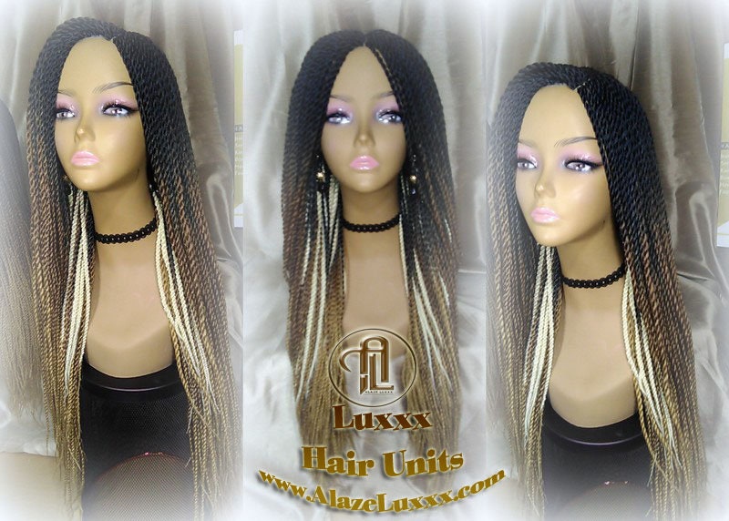 Senegalese Twist Braid Wig 26 28 Inch Long Ombre Black Brown Blonde 27 613 Small Crochet Braids Drag Queen Wig Synthetic Braiding Alopecia