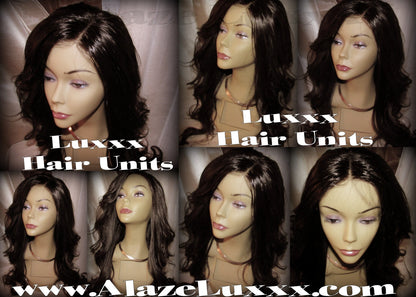 Lace Front Celebrity Wigs 16 Inch Human Hair FREE SHIPPING Long Straight Curled Black Free Part