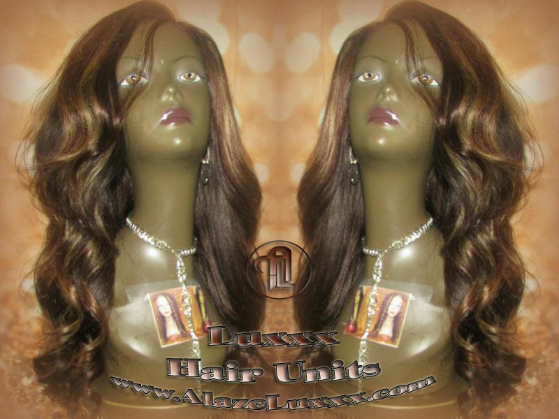 Virgin Hair Wig Brown Blonde Highlights Lace Front Straight Layered Cancer Wig, Alopecia Areata, Alopecia Universalis, Alopecia Totalis Wigs