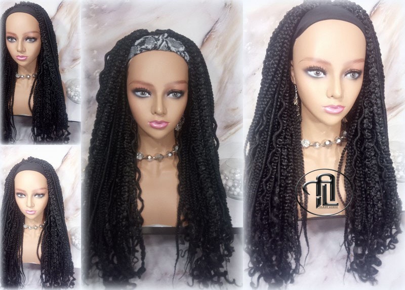 Braids Dreads Mix Headband Wig Black Set Twist Soft Crochet Boho Dread Braid Set Bohemian extensions