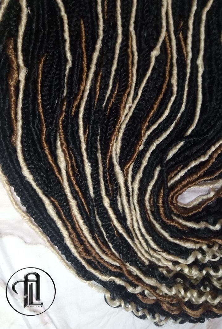 Black Blonde 613 Honey Blonde 27 Single Ended SE 75 Piece Set Kit Goth Mixed Soft Witch Boho Dread Braid Hair Wraps Extensions Textured