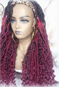 Headband Wig Ombre Black Red Burgundy 530 Dreads Mix Set Twist Soft Crochet Boho Dread Braid Set Bohemian extensions