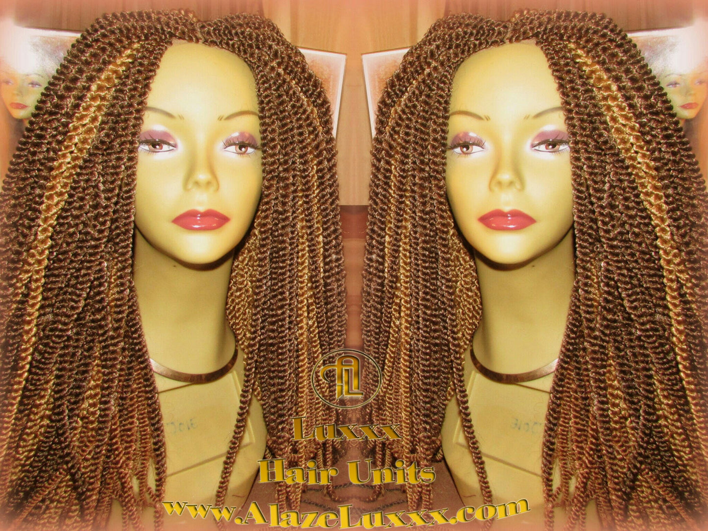 Kinky Marley Twist Honey Blonde Straight Drop 2Tone Brown Wig Unit! Wig Maker Twist Crochet Box Braid Braided Dred Lock