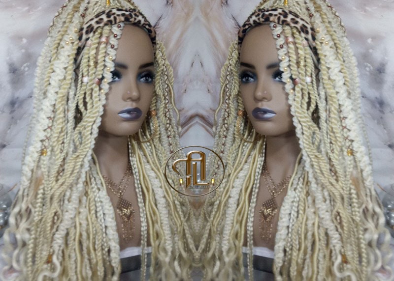 Headband Wig Blonde 613 Braids Dreads Mix Set Twist Soft Crochet Boho Dread Braid Set Bohemian extensions