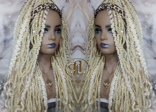 Headband Wig Blonde 613 Braids Dreads Mix Set Twist Soft Crochet Boho Dread Braid Set Bohemian extensions