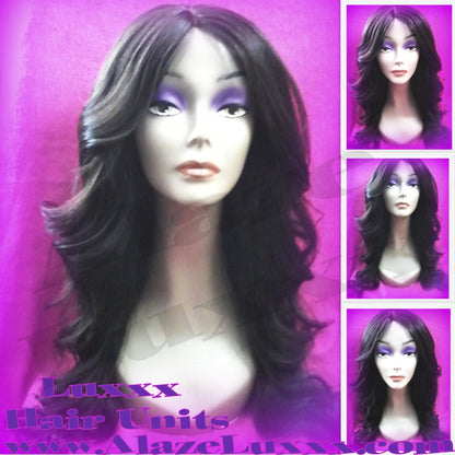 Long Black Wig Look Wig Unit 18 Inch Virgin Hair Custom Unit Lace Front Celebrity Wigs Alopecia Hair Thinning Replacement Human Hair Wig