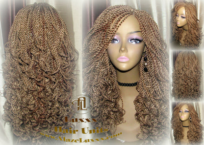 Blonde Straight Senegalese Twist Wig Unit Bombshell 18' Auburn 27 30 Curly Alopecia Natural Kinky Marley Crochet Braided Braiding Wig