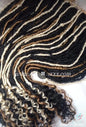 Black Blonde 613 Honey Blonde 27 Single Ended SE 75 Piece Set Kit Goth Mixed Soft Witch Boho Dread Braid Hair Wraps Extensions Textured