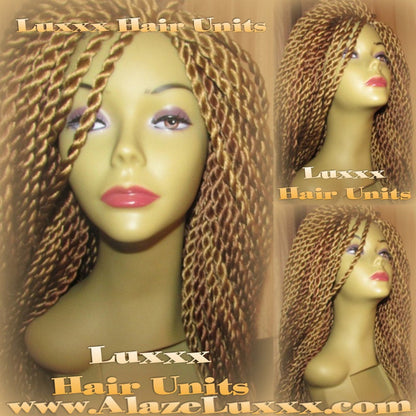 Blonde Senegalese Twist Wig Handmade 14' Natural Look!  Unit! Glueless Lace Finish! Medium Kinky Twist Box Braid Senegalese Twist Blonde