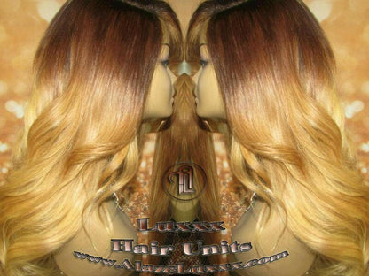 Straight Blonde Hair Highlights Balayage Brown Honey Ombre Virgin Hair Unit Wig Closure Blonde Wig 27 613 platinum dark roots Wig Stylist