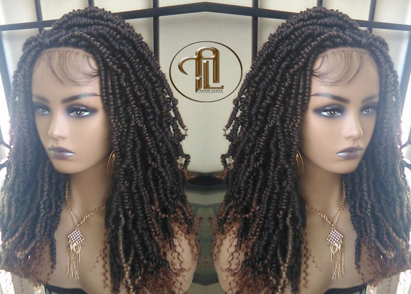 Passion Twist Short 14in Lace Closure 1B 30 Brown Mini Small Fluffy Irregular Bomb Gypsy Bohemian Boho Water Wave Hair Passion twist hair