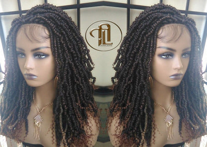 Passion Twist Short 14in Lace Closure 1B 30 Brown Mini Small Fluffy Irregular Bomb Gypsy Bohemian Boho Water Wave Hair Passion twist hair