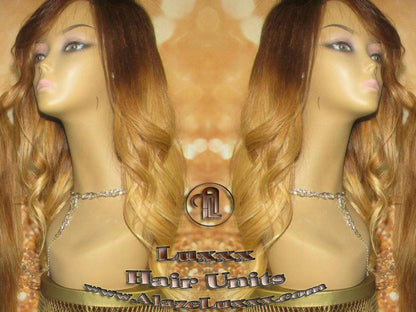Brown Honey Blonde Ombre Highlights Balayage Colorist Wig Maker Virgin Hair Unit Wig Closure Blonde Wig 27 613 platinum dark roots Alopecia