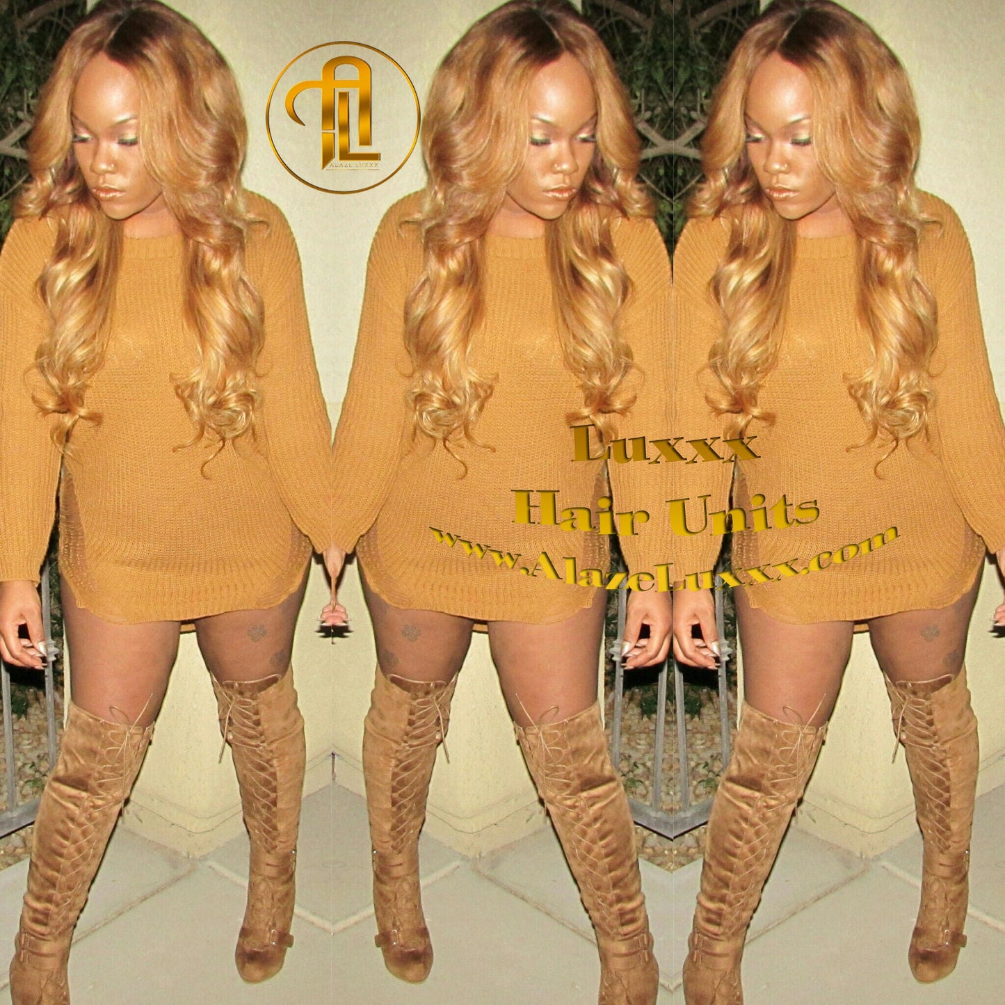 Custom Order 4 Bundle add Ear to  Ear Lace Frontal Honey Blonde Auburn 27/30 Dark Roots Ombre 24 In' Long  Custom Color