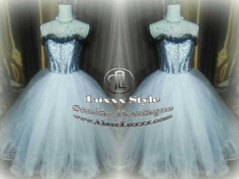 Silver White TuTu Tulle Corset Skirt Wedding Prom Party Dress Quinceanera Sweet16 Bridesmaid Burlesque Homecoming Cosplay EDC RAVE Festival