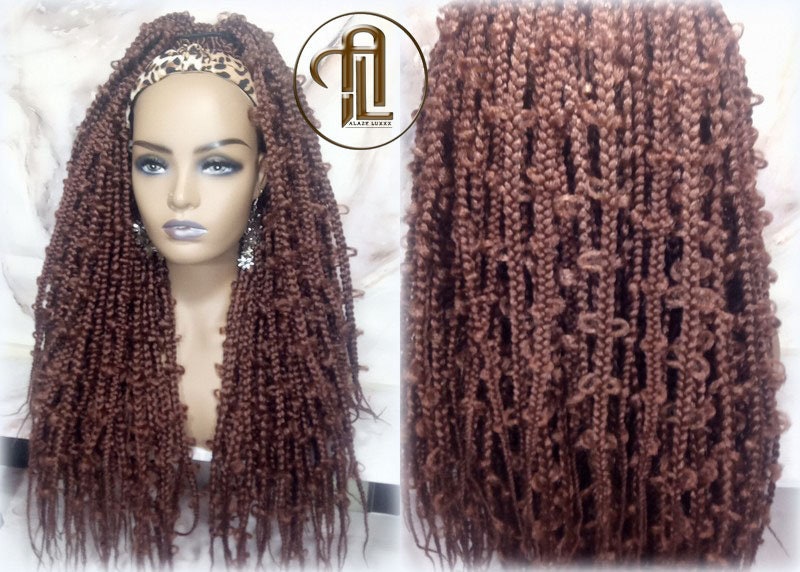 Headband Wig Butterfly Jungle Braids  Brown 30  Box Braids Gypsy Bohemian Boho Wig Blonde Long Straight Waterfall Hair Braided Wig