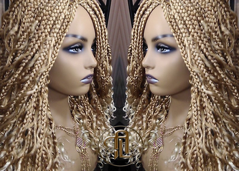 14 in Box Braid Boho Short Curly Wig Blonde 27 613 Mix Ombre Balayage Honey Blonde Platinum Wig for Black White Women Alopecia