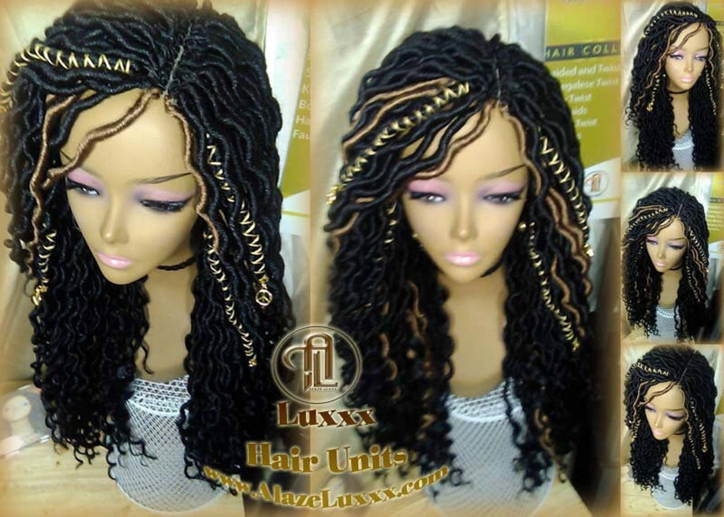 Gypsy Locs Wig Synthetic Dred Lock Bohemian Boho Crochet Braid Goddess Faux Locs Wig Black Blonde 27 Dread Wig Wavy Black Dread 1B Long