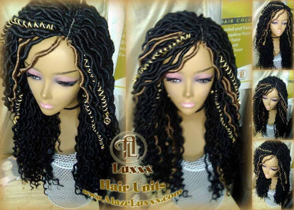 Gypsy Locs Wig Synthetic Dred Lock Bohemian Boho Crochet Braid Goddess Faux Locs Wig Black Blonde 27 Dread Wig Wavy Black Dread 1B Long