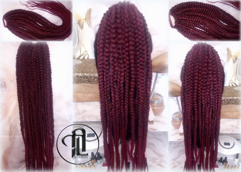 Viking Ponytail Hair Fall Extensions Ombre Black Red Burgundy Elements Accents Feathers box braids hair scrunchie Butterfly Jungle Braids