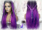Box Braids Ombre Black Purple Blue Mermaid Gradient Braid Wig 24 Inch Long Synthetic Braiding Hair Extension