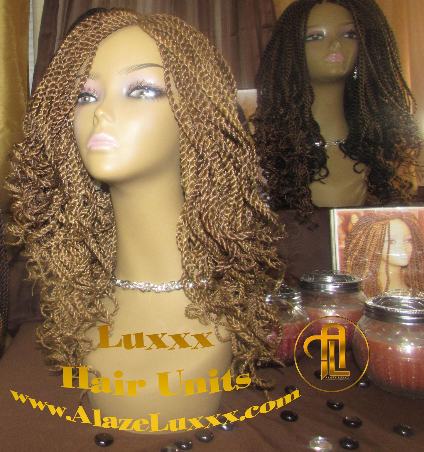 Blonde Straight Senegalese Twist Wig Unit 14' Auburn 27 30 Curly Alopecia Natural Kinky Marley Crochet Braided Braiding Wigs for cancer