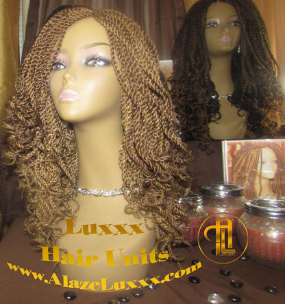 Blonde Straight Senegalese Twist Wig Unit 14' Auburn 27 30 Curly Alopecia Natural Kinky Marley Crochet Braided Braiding Wigs for cancer