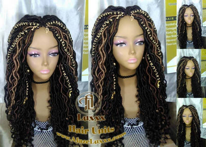 Long Braided Wigs Dread Wig Blonde 30 27 Black Wavy Goddess Faux Locs Honey Platinum DE SE Dred Lock Dread Gypsy Bohemian Boho Distress