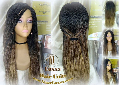 Senegalese Twist Braid Wig 26 28 Inch Long Ombre Black Brown Blonde 27 Small Crochet Braids Drag Queen Wig Synthetic Braiding Alopecia
