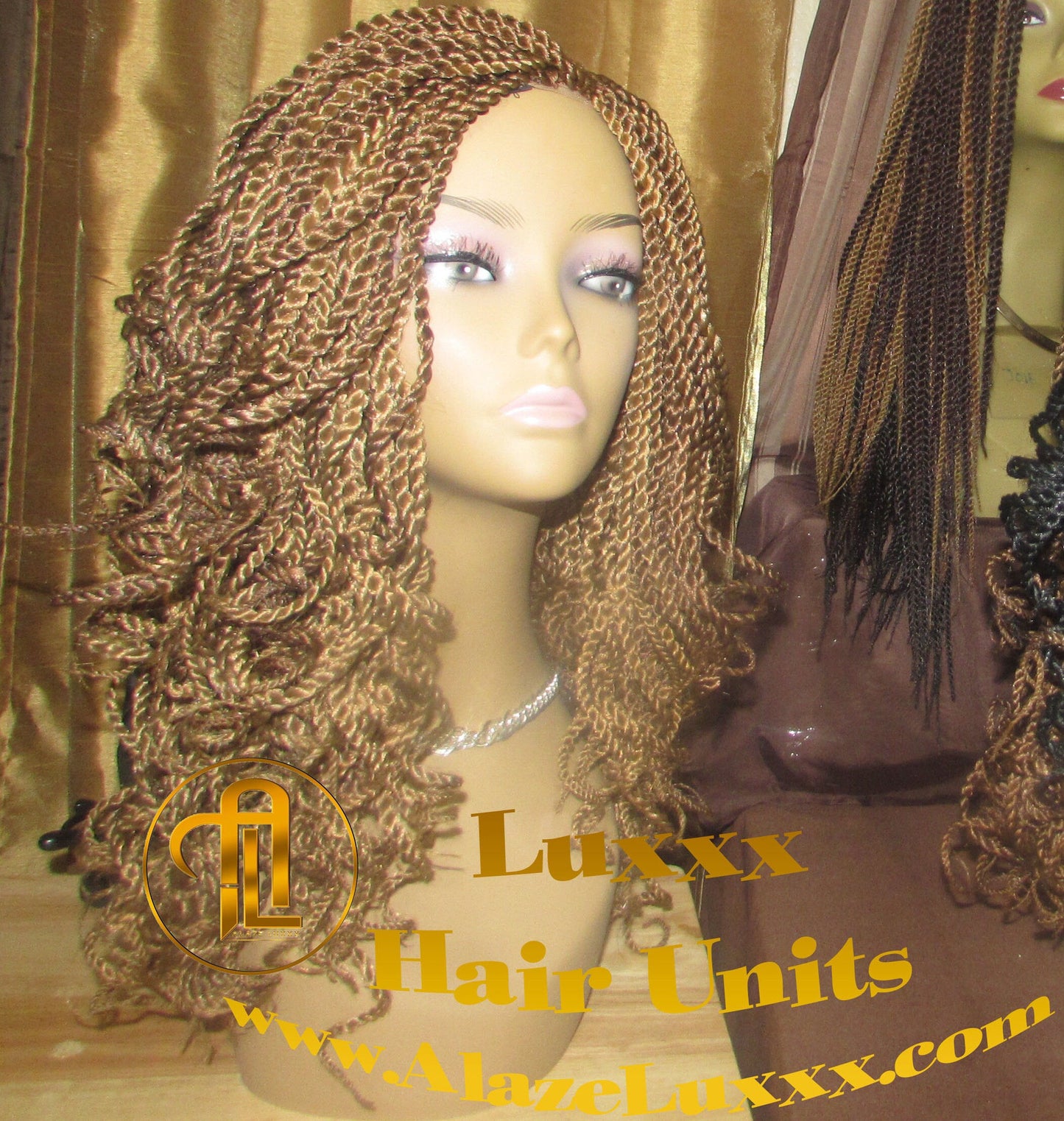 Blonde Straight Senegalese Twist Wig Unit 14' Auburn 27 30 Curly Alopecia Natural Kinky Marley Crochet Braided Braiding Wigs for cancer