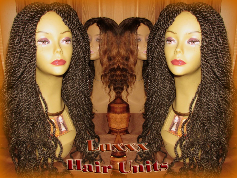 Black Handmade Kinky Twist Marley Twist Wig Unit! NEW Natural Look! Glueless Lace Finish! Natural Kinky Twist Natural Hair Dred Twist Wig