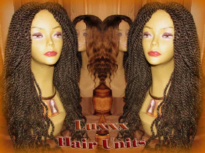 Black Handmade Kinky Twist Marley Twist Wig Unit! NEW Natural Look! Glueless Lace Finish! Natural Kinky Twist Natural Hair Dred Twist Wig