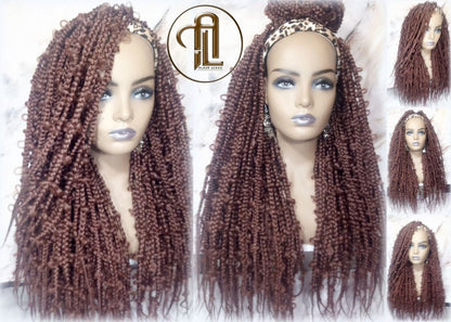 Headband Wig Butterfly Jungle Braids  Brown 30  Box Braids Gypsy Bohemian Boho Wig Blonde Long Straight Waterfall Hair Braided Wig