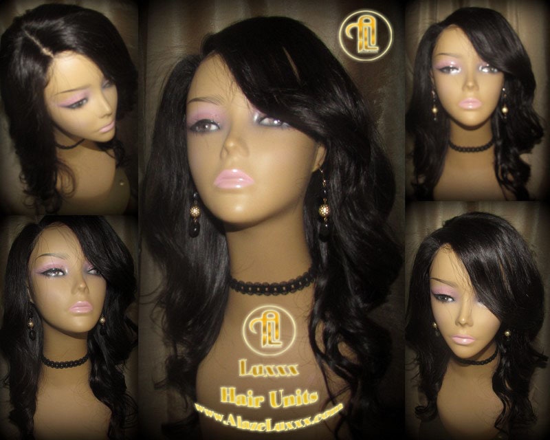 Virgin Hair Unit WIG Free Part 16 Inch Lace Front Wigs Virgin Hair Lace Short Black Lace Closure Wigs straight curled Alopecia wig maker