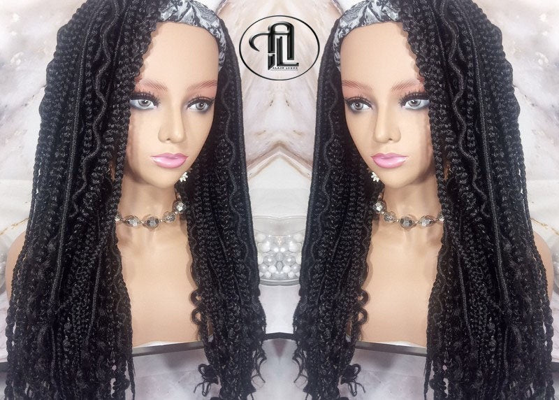 Braids Dreads Mix Headband Wig Black Set Twist Soft Crochet Boho Dread Braid Set Bohemian extensions