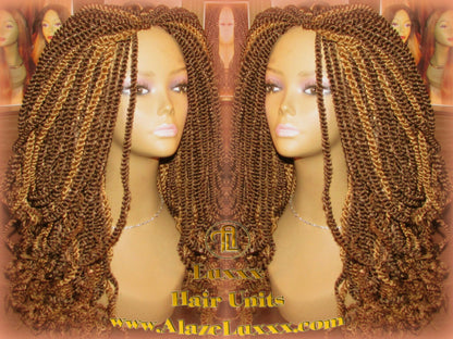 Kinky Marley Twist Wig 22' Long Blonde Bombshell  2Tone Brown Unit! Alternative Hair Senegalese Twist Crochet Box Braid Braided Dred Lock