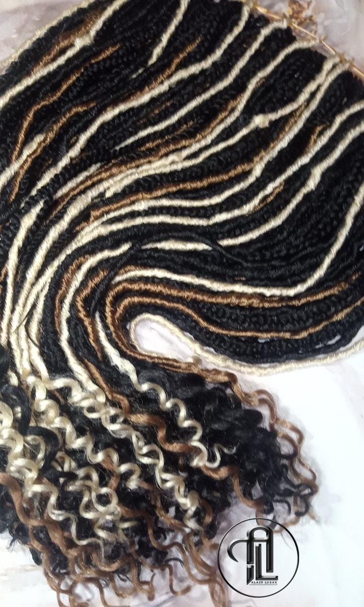 Black Blonde 613 Honey Blonde 27 Single Ended SE 75 Piece Set Kit Goth Mixed Soft Witch Boho Dread Braid Hair Wraps Extensions Textured