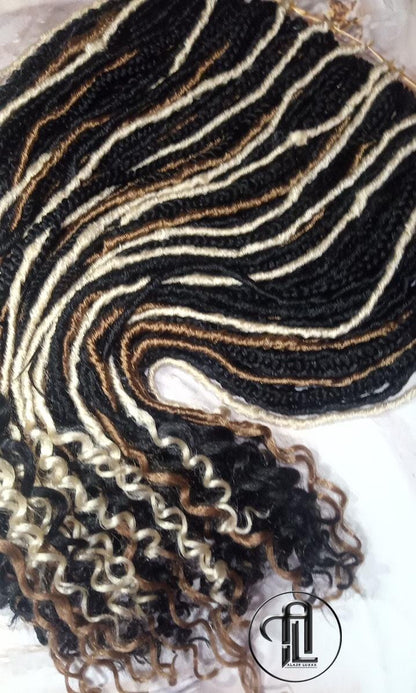Black Blonde 613 Honey Blonde 27 Single Ended SE 75 Piece Set Kit Goth Mixed Soft Witch Boho Dread Braid Hair Wraps Extensions Textured