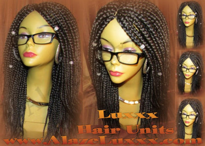 Box Braid Wig Unit 14 NEW Natural Look! Handmade Large Medium! Glueless Lace Finish! 14' Large Silky Individual Hair Braiding Zillions HOT