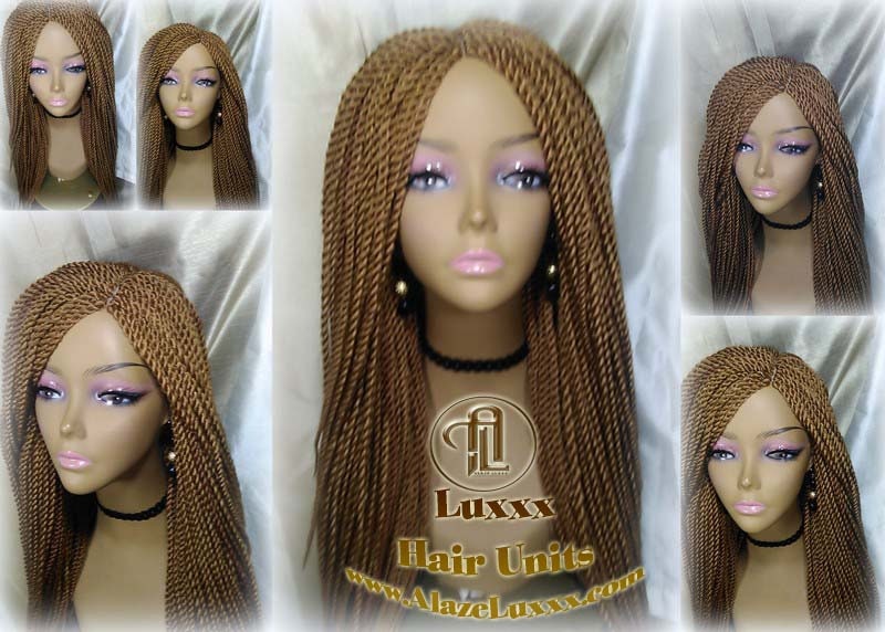 Blonde Straight Senegalese Twist Wig Unit Bombshell 18' Auburn 27 30 Alopecia Natural Silky Straight Crochet Braided Braiding Wig