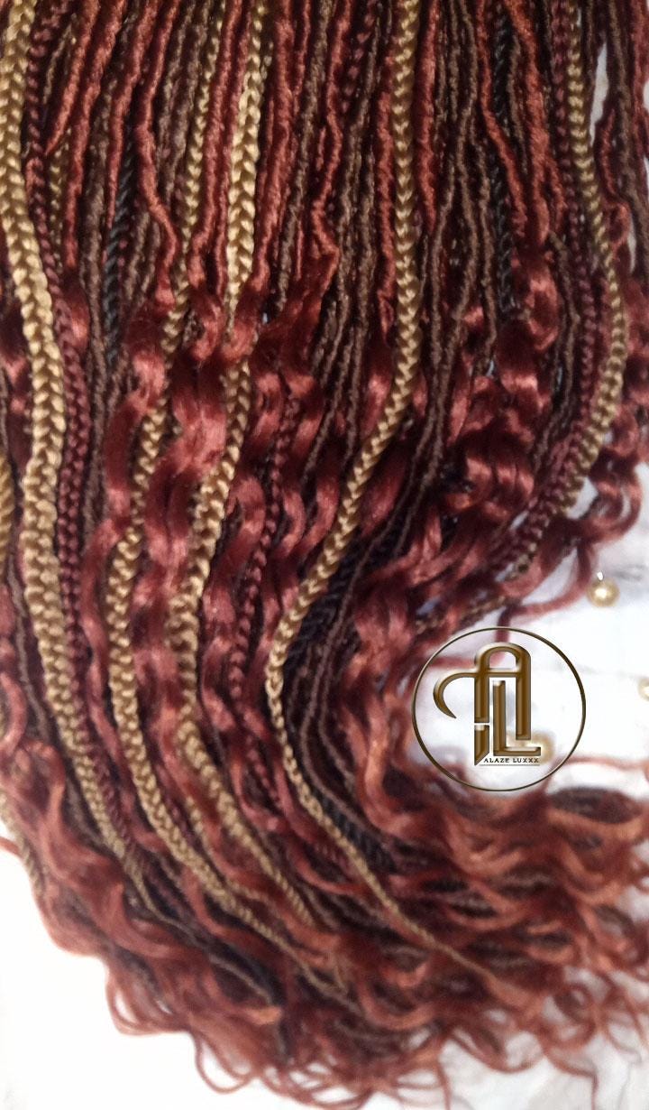 Soft Textured Dreads Single Ended Brown Blonde  Ginger 350 SE 75 Piece Set Soft Crochet Boho Dread Braid Hair Wrap Extension Wavy Curly
