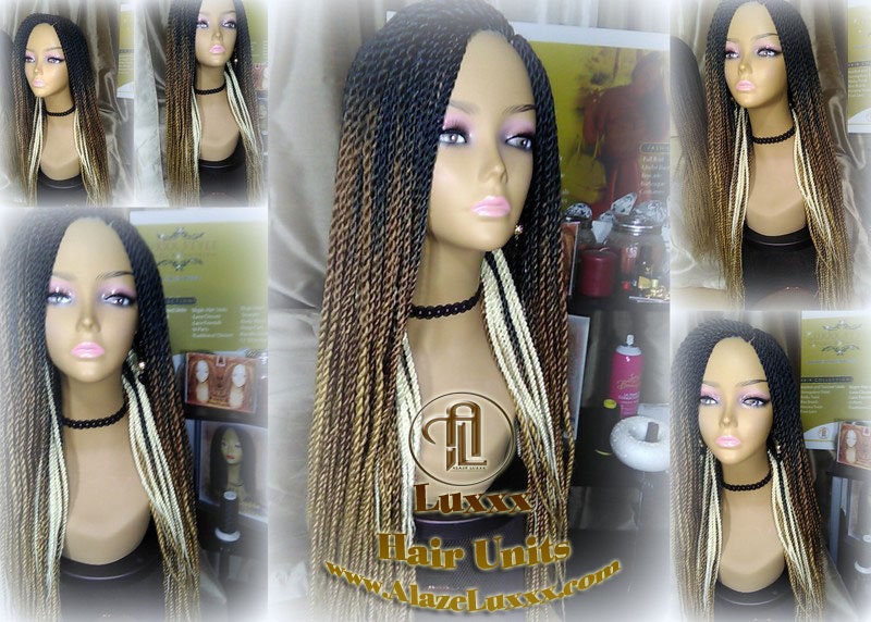 Senegalese Twist Braid Wig 26 28 Inch Long Ombre Black Brown Blonde 27 613 Small Crochet Braids Drag Queen Wig Synthetic Braiding Alopecia
