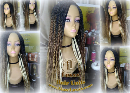 Senegalese Twist Braid Wig 26 28 Inch Long Ombre Black Brown Blonde 27 613 Small Crochet Braids Drag Queen Wig Synthetic Braiding Alopecia