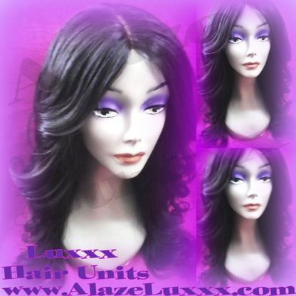 Long Black Wig Look Wig Unit 18 Inch Virgin Hair Custom Unit Lace Front Celebrity Wigs Alopecia Hair Thinning Replacement Human Hair Wig