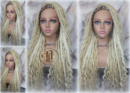 Blonde 613 Dread Mix Headband Wig Braid Twist Soft Crochet Boho Dread Braid Set Bohemian extensions
