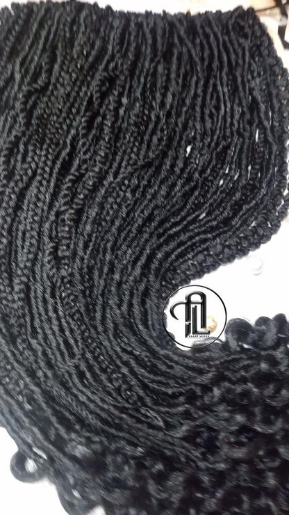 Hair Extensions Wavy Curly SE 75 Piece Kit Goth Mixed  Witch Boho Dread Braid Hair Textured Nordic Black Dreadlock 1b braids twist plaits