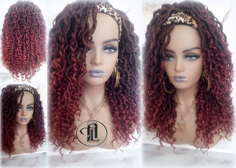 Headband Goddess Locs Braid Wig 350 Ombre Mermaid Boho curly bohemian braids Gradient Hair Short Curly 14 16in