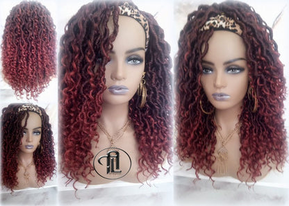 Headband Goddess Locs Braid Wig 350 Ombre Mermaid Boho curly bohemian braids Gradient Hair Short Curly 14 16in