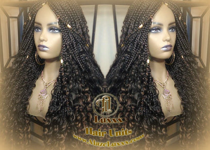 Box Braid Wig Long Brown black boho curyly box braids 1b 30 brown auburn Medium Straight bohemian gypsy (13) Mix Blonde Ombre